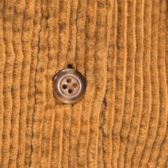 LL Bean Corduroy Relaxed Sherpa Lined Shacket Shirt Jacket Womens XL Brown - Picture 9 of 12